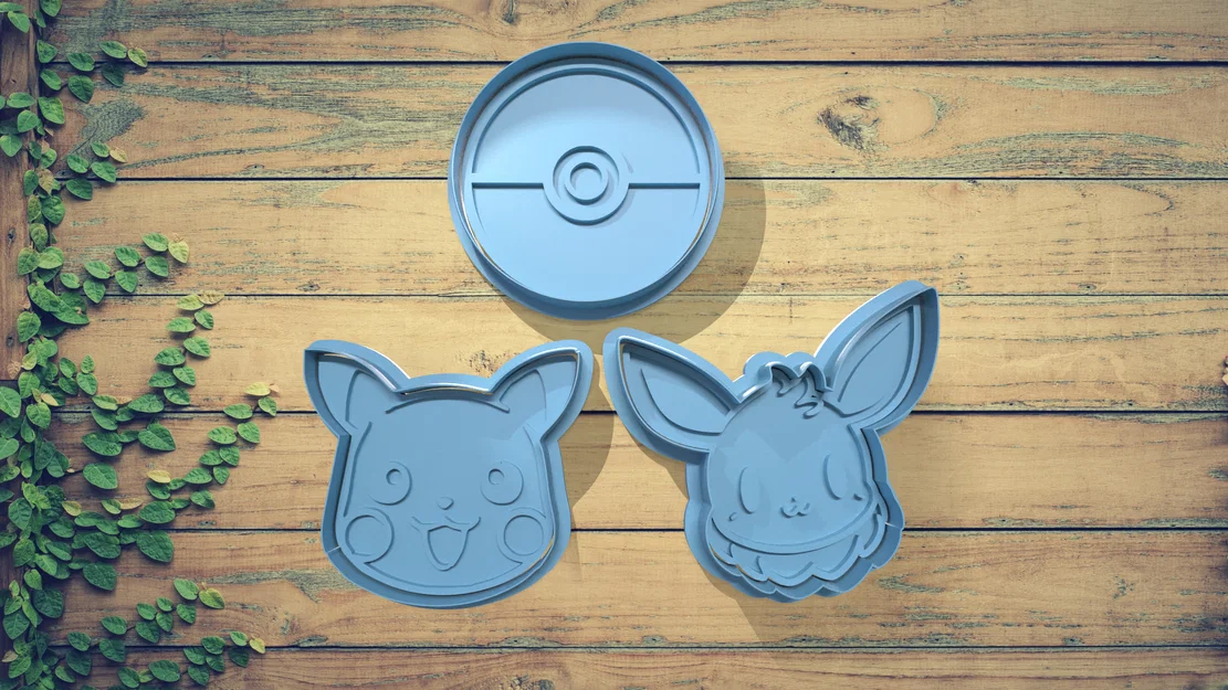 Bộ Khuôn Cắt Bánh Quy Pokemon: Pikachu, Eevee & Pokeball - Image 1