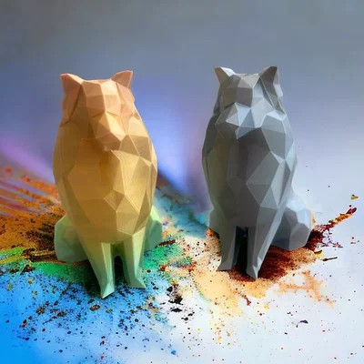 Low Poly - Shetland Sheepdog (Tượng trang trí)