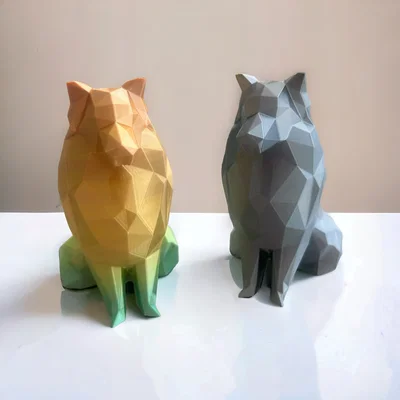 Low Poly - Shetland Sheepdog (Tượng trang trí)