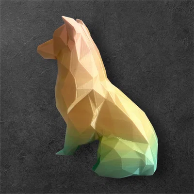 Low Poly - Shetland Sheepdog (Tượng trang trí)
