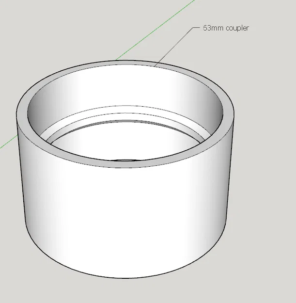 Khớp nối ống 63mm in 3D cho hệ thống hút bụi xưởng mộc - Image 1