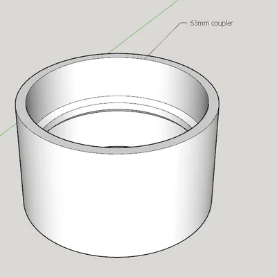 Khớp nối ống 63mm in 3D cho hệ thống hút bụi xưởng mộc