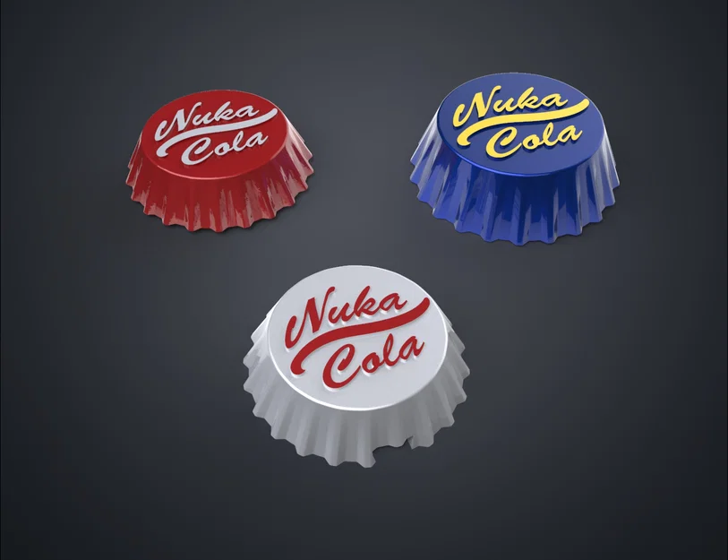 Nắp Nuka Cola Fallout (Fallout Nuka Cola Caps) – model in 3D - Image 3
