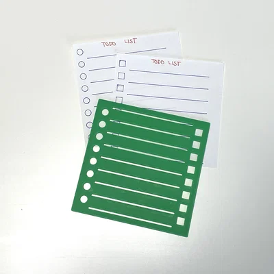 Khuôn mẫu in 3D Stencil hỗ trợ kẻ bảng ToDo List cho giấy 9x9cm