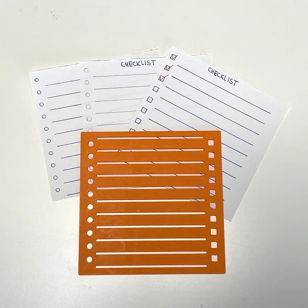 Khuôn mẫu in 3D Stencil hỗ trợ kẻ bảng ToDo List cho giấy 9x9cm - Image 2