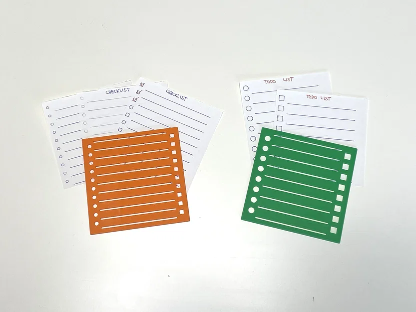 Khuôn mẫu in 3D Stencil hỗ trợ kẻ bảng ToDo List cho giấy 9x9cm - Image 3