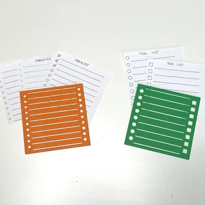 Khuôn mẫu in 3D Stencil hỗ trợ kẻ bảng ToDo List cho giấy 9x9cm