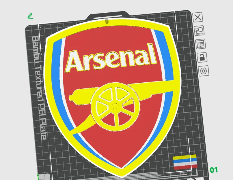 Mô hình logo Arsenal treo tường 3D - Thiết kế in không cần support - Image 1