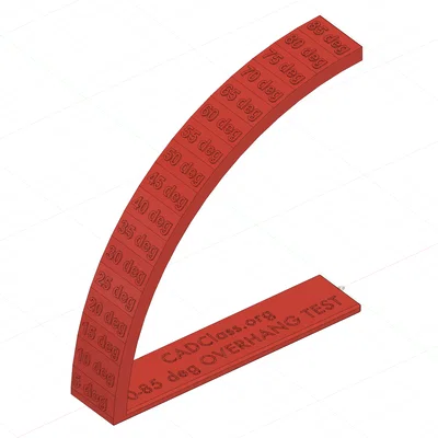 Mô hình kiểm tra khả năng in Overhang từ 0-85 độ (Calibration Test)
