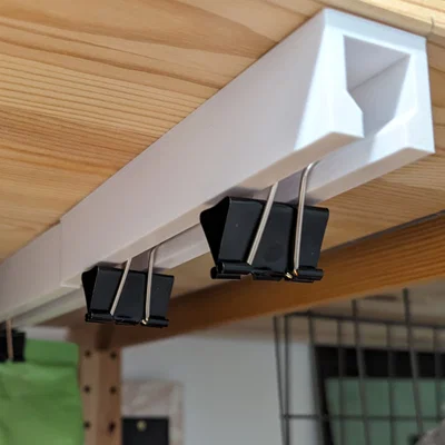 Thanh rail đơn giản cho kẹp bướm (binder clip)