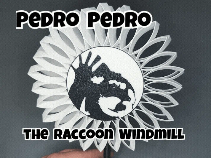 Pedro Raccoon Windmill – Cối xay gió gấu mèo tự canh hướng gió - Image 1