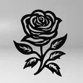 Mẫu tranh treo tường hình hoa hồng nghệ thuật (Line Art Rose) in 3D - Thumbnail 1