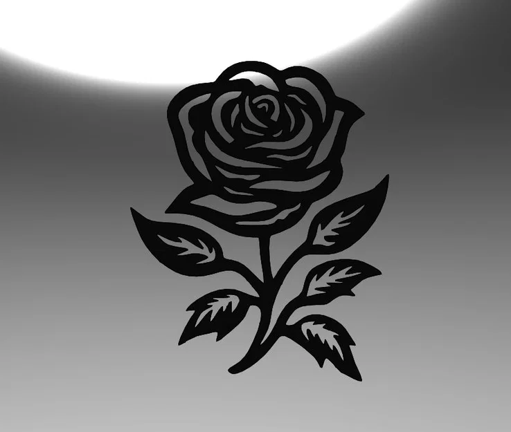 Mẫu tranh treo tường hình hoa hồng nghệ thuật (Line Art Rose) in 3D - Image 2