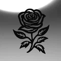 Mẫu tranh treo tường hình hoa hồng nghệ thuật (Line Art Rose) in 3D - Thumbnail 2