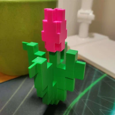 Hoa tulip Minecraft 3D dễ thương