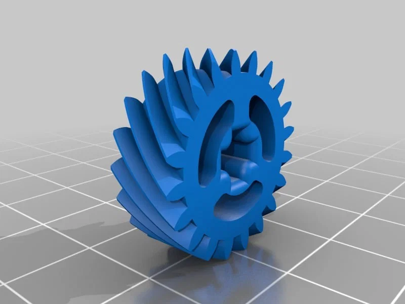 Bánh răng xoắn Lego 45° 20t + 12t (Lego Helical Gears) - Image 3