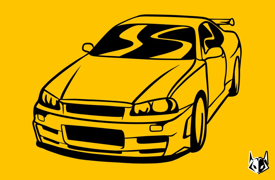 Mô hình treo tường Nissan Skyline R34 GTR trang trí cho tín đồ JDM - Image 1
