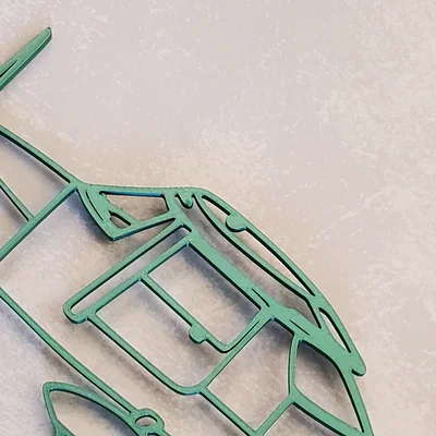 Bản vẽ line art 3-view Cessna 152