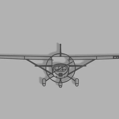 Bản vẽ line art 3-view Cessna 152