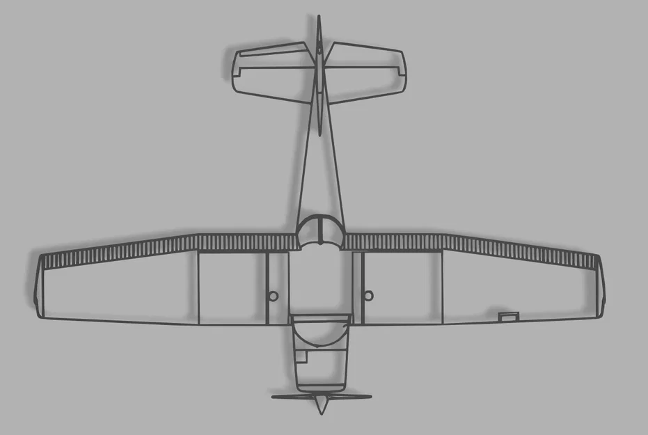 Bản vẽ line art 3-view Cessna 152 - Image 4