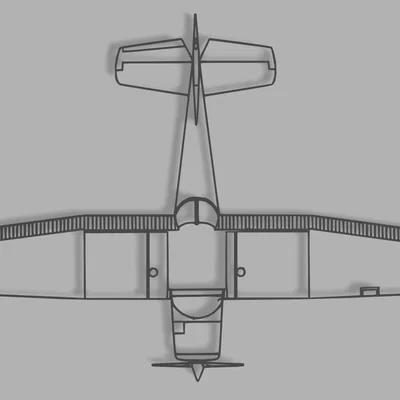 Bản vẽ line art 3-view Cessna 152