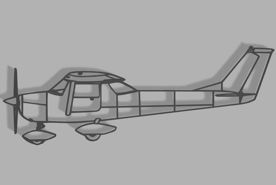 Bản vẽ line art 3-view Cessna 152 - Image 5