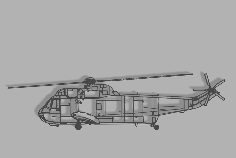 Tranh treo tường 3-view Sikorsky S-61 - Image 3