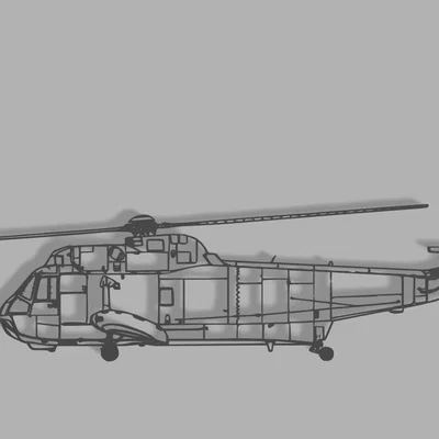 Tranh treo tường 3-view Sikorsky S-61