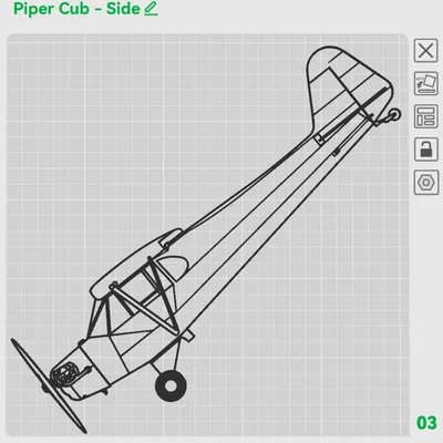 Piper J-3 Cub - Tranh treo tường 2D (Wall Art)