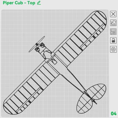 Piper J-3 Cub - Tranh treo tường 2D (Wall Art)