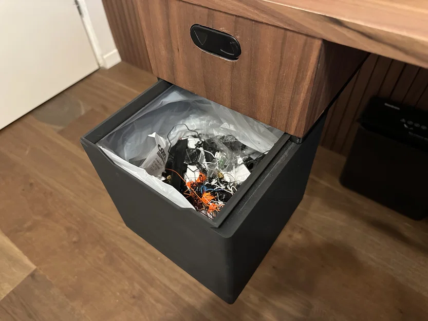 Thùng rác trượt đơn giản lắp dưới gầm bàn - Image 2