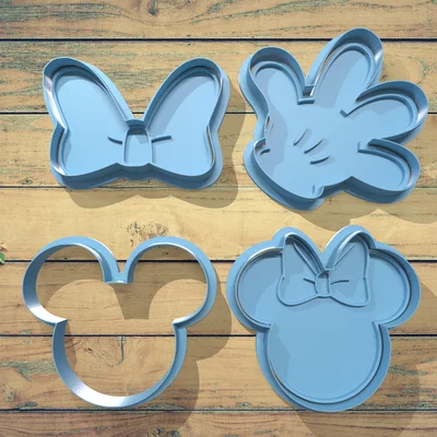 Bộ khuôn cắt bánh quy Disney Mickey và Minnie in 3D
