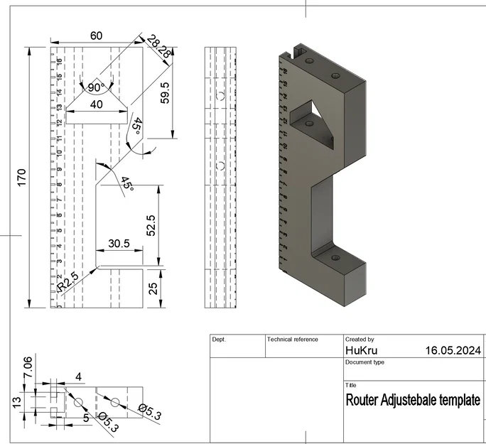 Adjustable Router Template MK#02 – Template router điều chỉnh được - Image 5