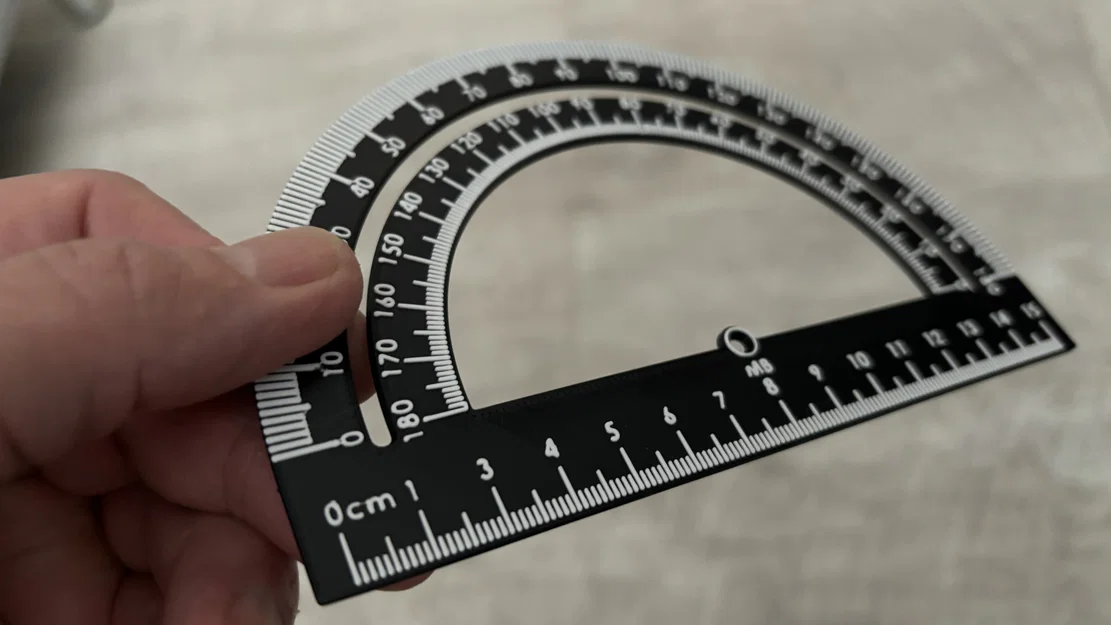 Thước đo độ bán nguyệt 180 độ 15cm in 3D chính xác - Image 4