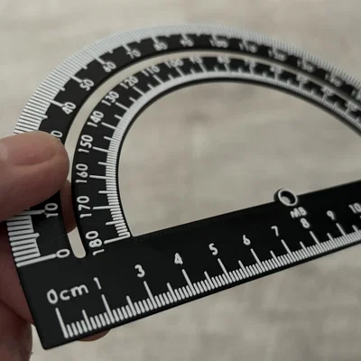 Thước đo độ bán nguyệt 180 độ 15cm in 3D chính xác