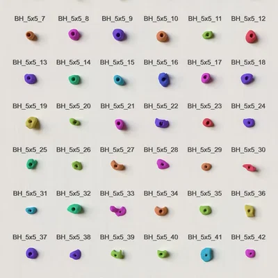 Bộ 48 mẫu vấu leo núi (climbing holds) kích thước 5x5 cm in 3D