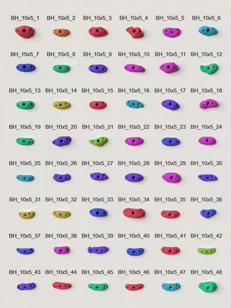 Gói mẫu 48 climbing holds 10x5 cm (10x5 Holds Sample pack) - Image 1