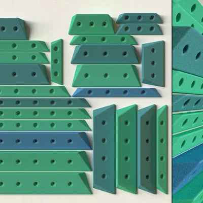 Bộ sưu tập tay nắm leo núi (Climbing Holds) 3D chất lượng cao