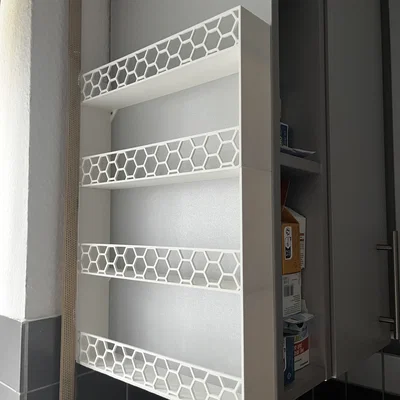 Kệ Gia Vị Lớn Họa Tiết Lục Giác, Gắn Tường