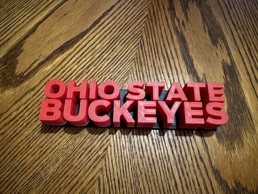 Mô hình 3D trang trí chữ Ohio State Buckeyes cho người hâm mộ - Image 2