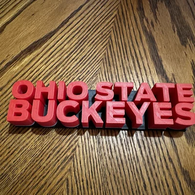 Mô hình 3D trang trí chữ Ohio State Buckeyes cho người hâm mộ
