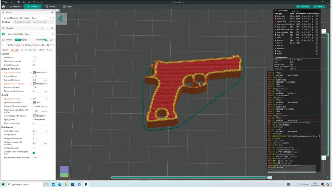 Móc khóa hình súng 3D - Thiết kế nhỏ gọn, cá tính - Image 1