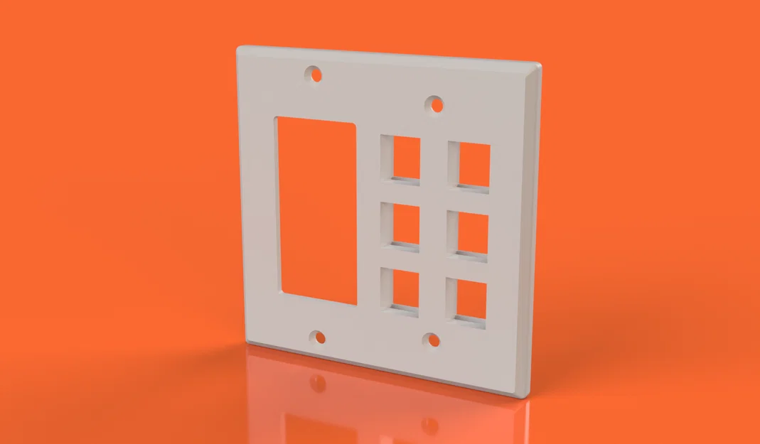 Mặt nạ ổ cắm 2/3/4 Gang kèm cổng Keystone và Deco Rocker - Image 1