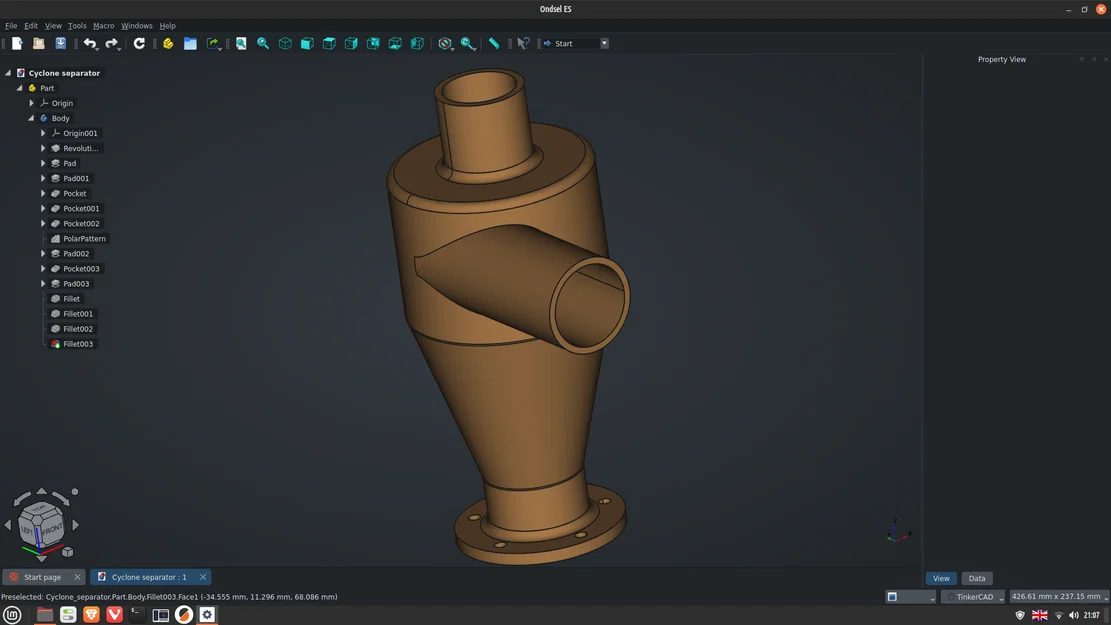 Bộ lọc bụi Cyclone Separator tự in 3D (Tách bụi ly tâm) - Image 1