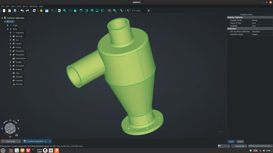 Bộ lọc bụi Cyclone Separator tự in 3D (Tách bụi ly tâm) - Image 2