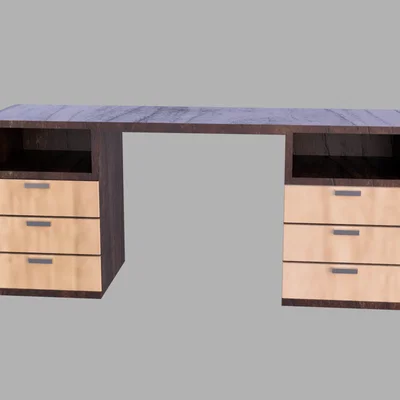 Mô hình bàn làm việc văn phòng hiện đại thiết kế 3D chuyên nghiệp