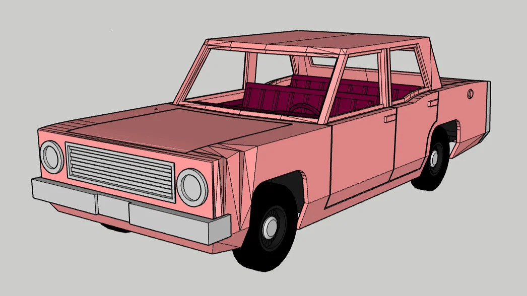 Xe sedan hồng trong The Simpsons (tỉ lệ 1/24) - Image 1