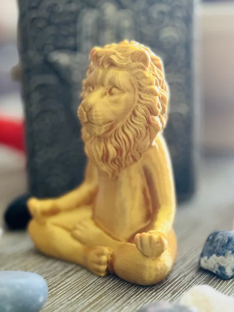 Tượng Sư Tử Thiền Định (Meditating Lion Sculpture) - Image 3