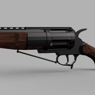 Mô hình súng The Ghoul's Revolver trong series Fallout để in 3D