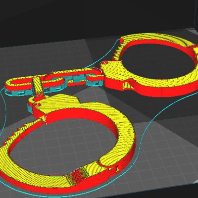Mô hình còng tay gia cố (Reinforced Handcuffs) in 3D
